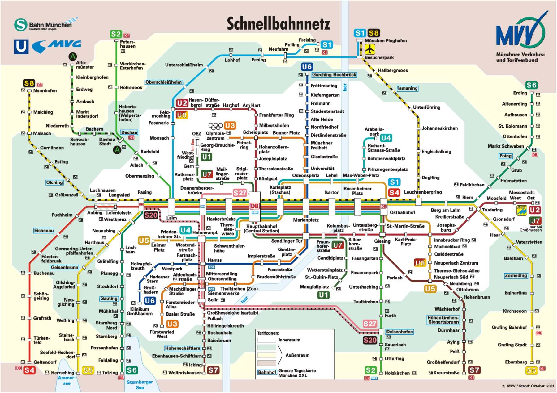 High quality map of the Munich Transport system