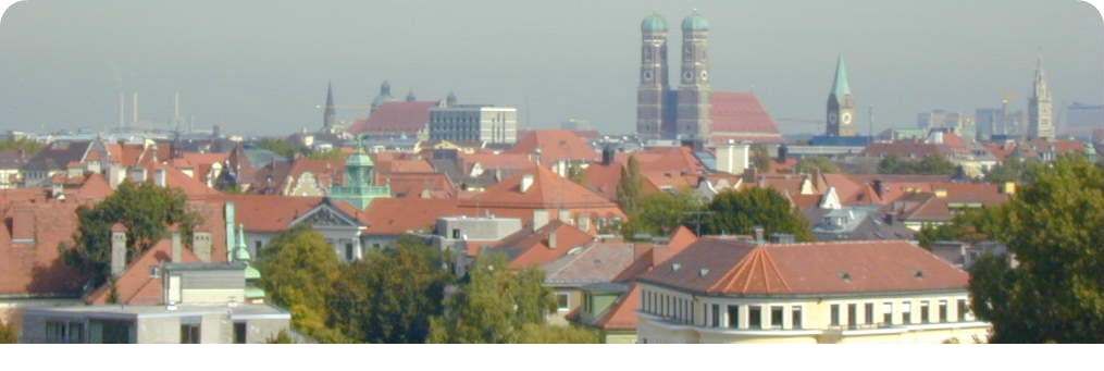 The Munich Skyline on a warm sunny day in September