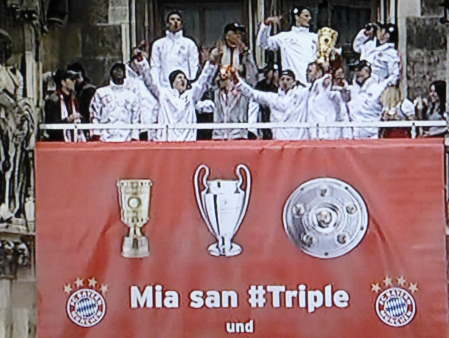 Final celebration in Marienplatz for Bayern Munich