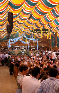 Typical Oktoberfest beer tent